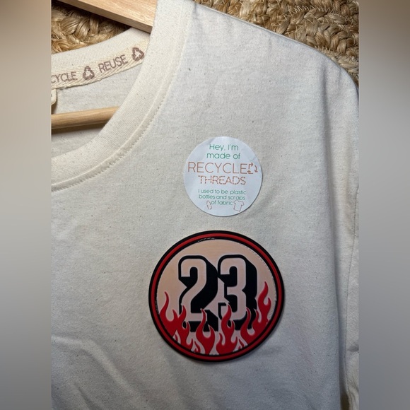 Recycled Threads Men's Beige Racing Graphic Flame Tshirt "Speedway," Size L,NWT - Picture 3 of 7